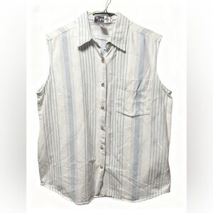 Vintage Kikomo cotton western blue strip shirt